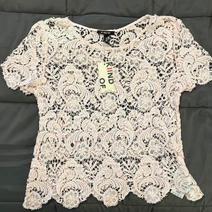 Light Pink Crochet Style Top